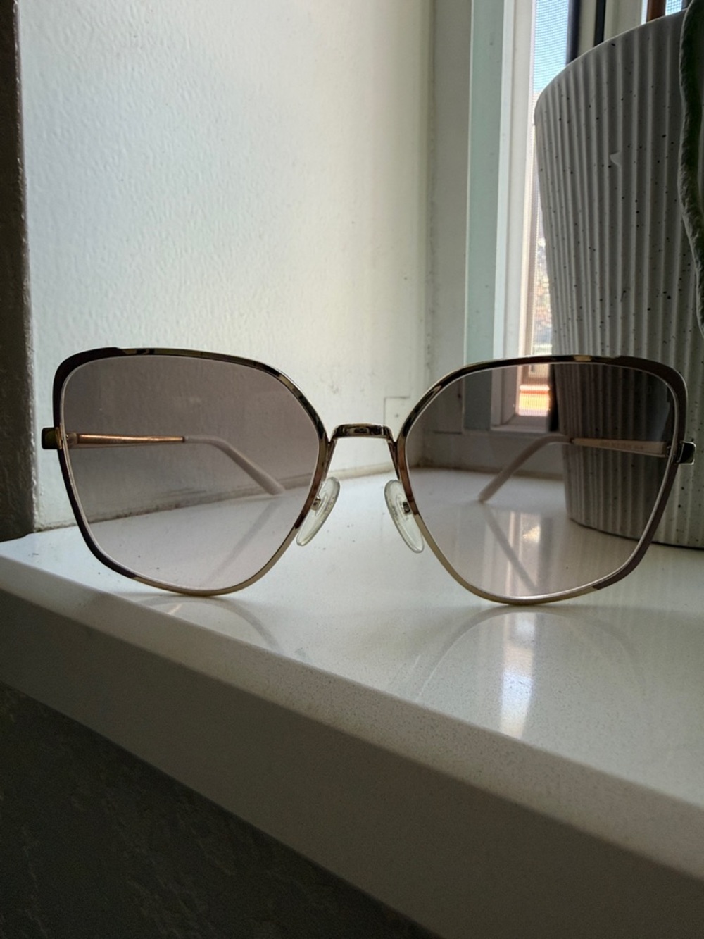 Authentic Prada Gold Frame Brown Gradient Women's Sunglasses